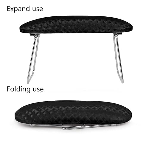 Krofaue Arm Rest for Nails Tech, Professional Microfiber Leather Nail Hand Rest Stand Arm Rest for Acrylic Nails Cushion Hand Holder with Non-slip - Nail Technician Use Must Have (Black) thumbnail 4