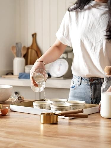 LE TAUCI Ramekins 4 oz Oven Safe for Creme Brulee, Charcuterie Boards Bowls for Souffle, Small Sauce Bowl, Ceramic Baking Dishes - 3.8 inch, Set of 4, Arctic White thumbnail 7