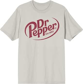 Dr Pepper Est. 1885 Maroon Logo Men's Crew Neck Short Sleeve Shirt-Small - Image 1