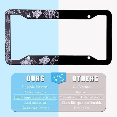 Sea Turtle License Plate Frame 2 Pack Universal US Car Plate Holder Cover Accessories Decor with Screw for Women Man 12.3 x 6.3 Inch thumbnail 3