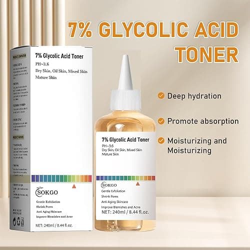 7% Glycolic Acid Exfoliating Toner, Exfoliating Facial Toner, Pore Minimizing Toner, Smooth Skin, Even Tone, Hydrating Formula thumbnail 2