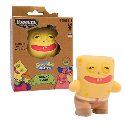Fuggler Series 2 Farting Figures Sensor-Activated Noisy Collectible Figure with Hidden Sound Surprise Creepy Expressions Weird Fun (Spongebob) - Image 1