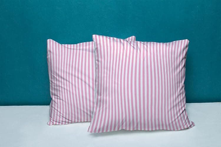 EMMTEEY Set of 2 Stripe Pink White Pillow Covers Geometric Stripes Throw Pillow Covers 18x18 Inch Decorative Pillow Cases for Couch Bedroom Living Room thumbnail 7