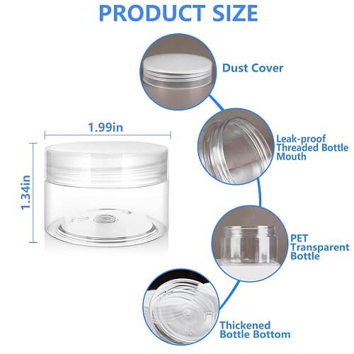 DTDNZKN 4 Pack 1 Oz (30ml) travel containers for creams Leak Proof with Labels thumbnail 2