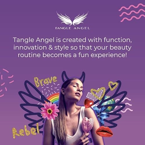 Kids Mini Hairbrush Detangler - Anti Static Soft Detangler Hair Brush for Girls, Kids - Detangle Hair Brush for Wet, Dry, Curly, Thick, Straight, or Wavy Hair - Tangle Angel Cherub - Gloss Pink thumbnail 9
