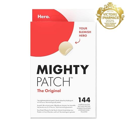 Hero Cosmetics Mighty Patch Original – Patch Bouton Nuit – Résultats en 6H – Technologie Hydrocolloïde – Absorbe les Impuretés & Réduit les Boutons – Format 144 Patchs thumbnail 2
