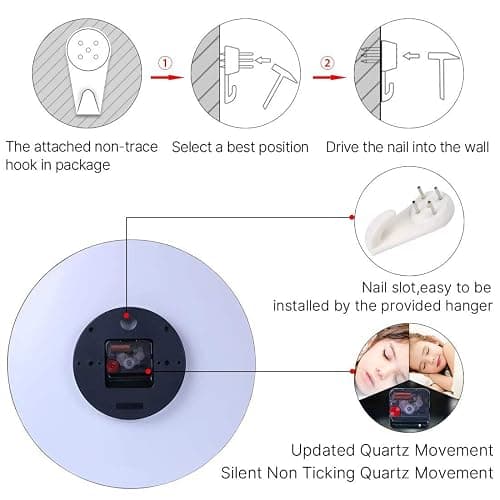 VIKMARI Glass Wall Clock Silent Non Ticking Wall Clock- 12 Inch Quality Quartz Battery Operated Round Easy to Read Home/Office/Classroom/School Clock (Dark Green) thumbnail 8