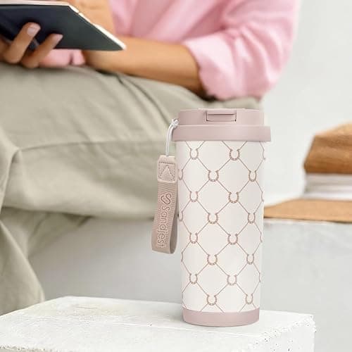 SANDJEST Horse Tumbler - Stainless Steel 2-in-1 Lid Coffee Tumbler 18 oz, Insulated Travel Mug Gift for Horse Lovers Women Girl, Birthday Christmas thumbnail 7