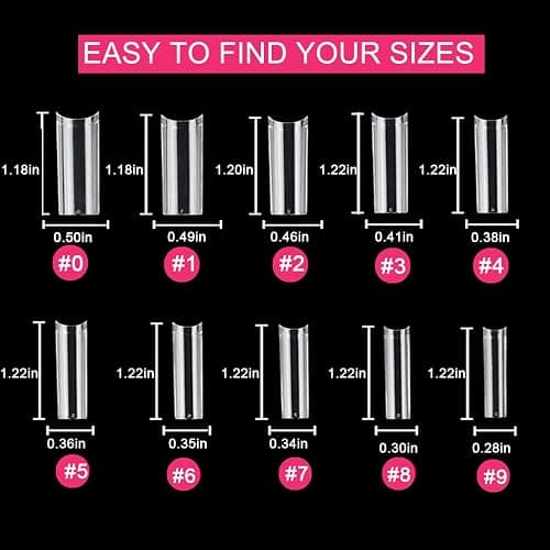 No C Curve Clear Acrylic Square Nail Tips,XL Square Shaped | SWETIDY 500pcs Long Straight Fake Nails Flattened Half Cover for Nail Salon Professional and DIY Nail Art 10 Sizes with Box thumbnail 2