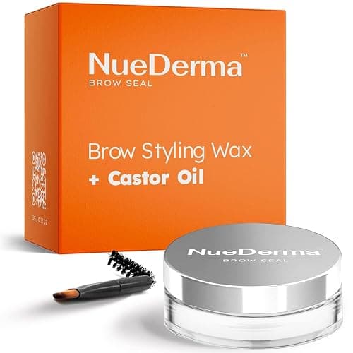 NueDerma - Brow Seal with Castor Oil - Clear Eyebrow Gel, Waterproof Eyebrow Makeup, Styling Wax for Feathered & Fluffy Brows - 1 OZ - Image 1
