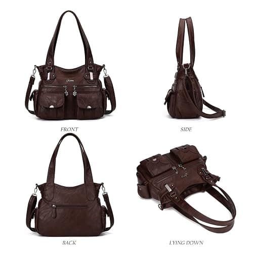 Purses and Handbags for Women Large Hobo Shoulder Bags Soft PU Leather Multi-Pocket Tote Bag thumbnail 5