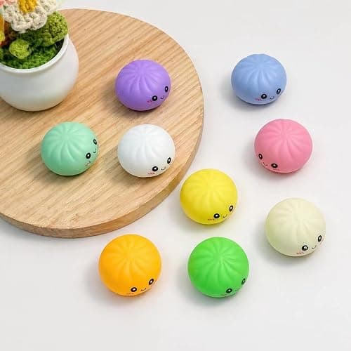 ROISDIYI 9 Grid Mystery Dumpling Squishy Countdown Calendar Blind Box, Mini Kawaii Dumpling Squeeze Toys, Stress Relief Fidget Squishies Gifts(9pc mystery dumplings) thumbnail 9