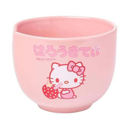Silver Buffalo Sanrio Hello Kitty Strawberry Milk Japanese Character Ceramic Ramen Noodle Rice Bowl with Chopsticks, Microwave Safe, Pink, 20 Ounces thumbnail 5