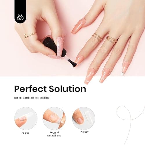 beetles Gel Polish 2 Pcs 15ml Nail Glue Kit for Acrylic Nails, 5 in 1 Super Strong Brush in Nail Gel Glue for False Nails Tips and Gel Nail Polish Led Lamp Required Fall Halloween Nail Art thumbnail 7