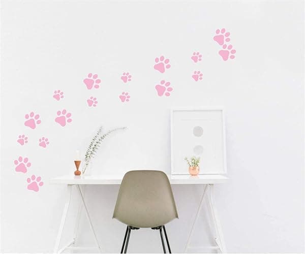 49 Pieces/Set Dog Paws Wall Decals Vinyl Pawprints Sticker Animal Footprint Wall Art Decoration for Kids Boy Girl Baby Nursery Bedroom Living Room Animal Tracks Decor YMX21 (Soft Pink) thumbnail 4