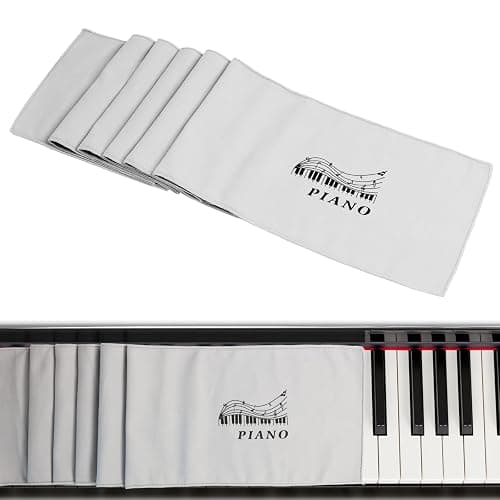 Schutzhülle für Klaviertastatur für 88 Tasten, Stretch-Abdeckung für elektronisches Piano, Universal Passform, Mikrofleece, Staubdicht und Schmutzabweisend, Ideal für Musikinstrumente (Grau) thumbnail 7