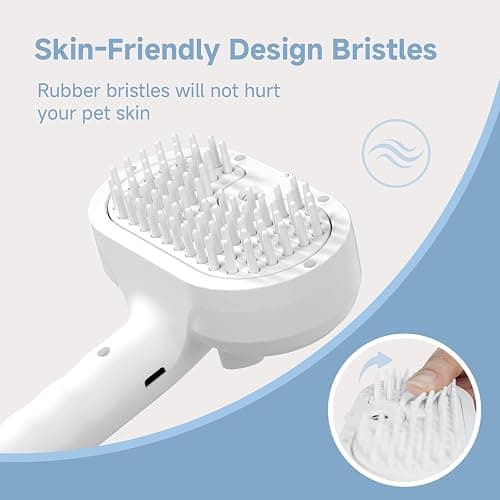 REIKIYA Cat Steam Brush,4-in-1 Spray Hair Removal Dog Brush for Shedding & Grooming with UV Light, Anti-Static Pet Spray Comb with One-Click Release Button thumbnail 3