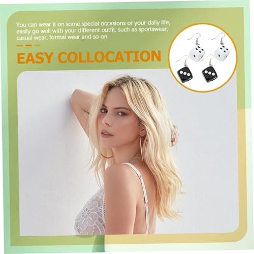 Holibanna Ohrringe Damen Punk Anhänger Hängende Ohrstecker Für Frauen Kreative Schwarze Und Weiße Ohrhänger Schmuck thumbnail 3