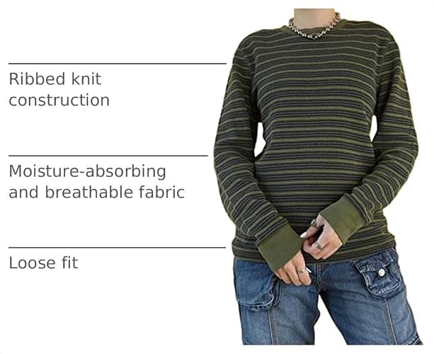 Graphic Tees for Women Teen Girls Aesthetic Grunge Gothic Clothes Y2k Shirt Knit Basic Long Sleeve Top Fall thumbnail 4
