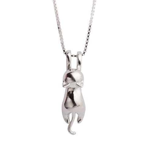 S.Leaf 925 Sterling Silver Cat Necklace Jewelry for Women Trendy Dainty Charm Pendant Necklaces Best Friend Birthday Gifts for Her Sister Mom Wife Womens - Image 1