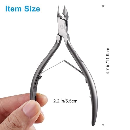 Cuticle Trimmer 3/4 Jaw Extremely Sharp Cuticle Nippers Scissors Stainless Steel Clippers Cutter Remover Pedicure Manicure Nail Tool, opove X7, Space Gray thumbnail 6