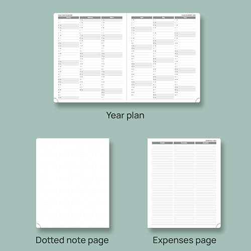 POPRUN Planner 2025-2026, (Large 8.5'' x 10.5'' Hard Cover) Academic Calendar (July 25-June 26) Daily Weekly and Monthly Appointment Book with Hourly Time Slots, Monthly Tabs, 100 GSM - Light Pink thumbnail 4