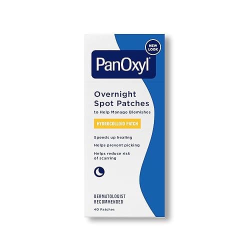 PanOxyl PM Overnight Spot Patches, Advanced Hydrocolloid Healing Technology, Fragrance Free, 40 Count Pack of 1 - 40 Count
