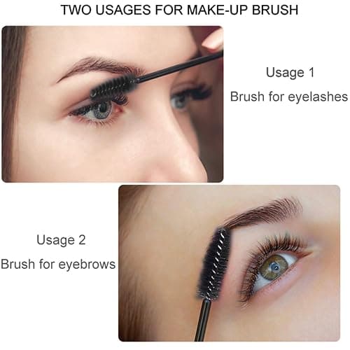 GUMIKE 100 Pcs Disposable Eyelash Mascara Brushes for Eye Lashes Extension Eyebrow and Makeup (Black) thumbnail 9