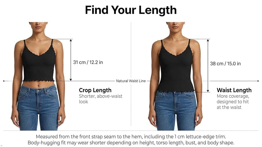 Sunzel Tank Top for Women, V Neck Seamless Ribbed Crop Camisole with Ruffles thumbnail 3