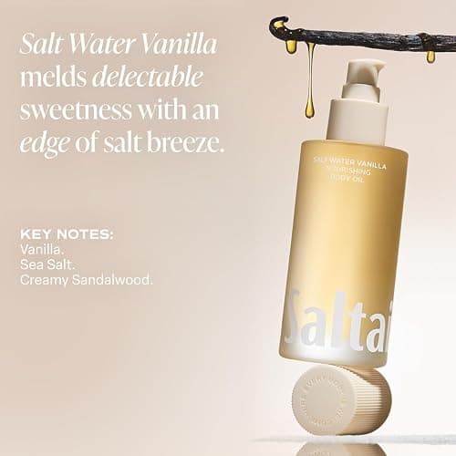 Saltair Body Oil. Luxurious Salt Water Vanilla After Shower and Bath Oil Moisturizer for Women and Men. Botanical, Non-Greasy, and Well-Absorbing Lotion for Hydrating Dry Skin. 4oz Pump Bottle thumbnail 4