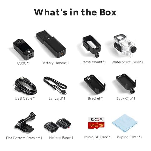 SJCAM C300 4K Action Camera,64GB Magnetic Body Cam & Handheld Detachable Design, Vlogs for Content Creators YouTube Streaming,7Hour Power,Stabilization,Waterproof,Black thumbnail 8