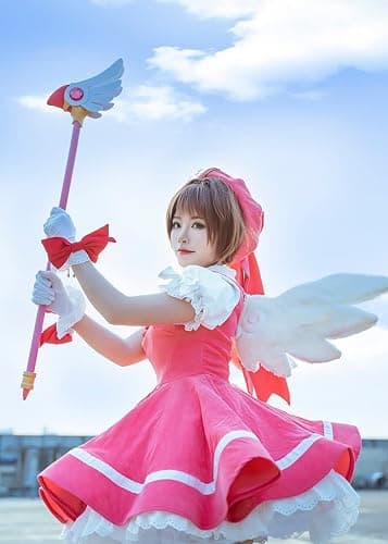 JEQHOZ Cardcaptor Sakura Cosplay Sakura Uniform Pink Dress Battle Suit Halloween Outfits thumbnail 4