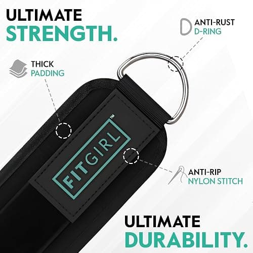 FITGIRL - Ankle Strap for Cable Exercise Machines, Work Out Cuff Attachment for Home & Gym, Glute Workouts - Kickbacks, Leg Extensions, Hip Abductors, for Exercise Machine Attachments thumbnail 2
