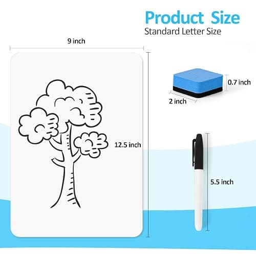 Dry Erase LapBoards, PANDRI 26 Pack Double Sided 12.5 x 9 Inch Whiteboards with 26 Erasers and 26 Markers, Dry Erase Boards for Kids Students Classroom Teacher Supplies - 26 PACK thumbnail 2