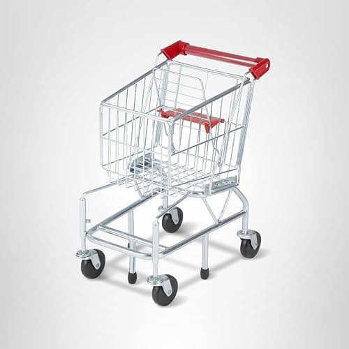 Melissa & Doug Toy Shopping Cart, Grocery Store Pretend Play Toys with Sturdy Metal Frame & Working Wheels, Toddler Shopping Cart, Preschool Learning Toys for Girls & Boys 3+ thumbnail 9