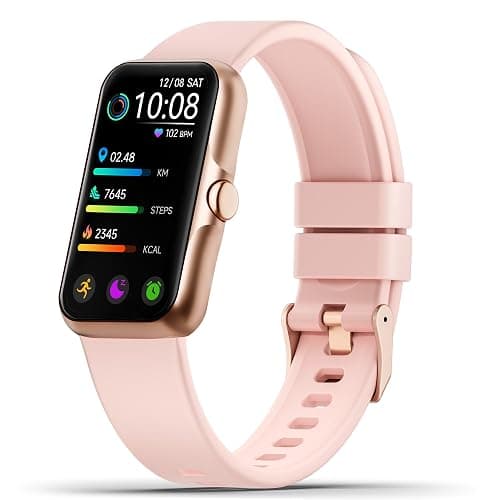 Sunorshop Health Fitness Tracker, Smart Watch with 24/7 Heart Rate and Blood Oxygen Monitor, Sleep Tracker with IP68 Waterproof, Activity Tracker Pedometer Step Counter for Women Men (Pink) - Image 1