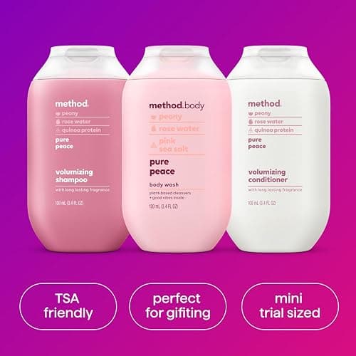 Method Body Wash and Hair Care Gift Set, Pure Peace, 3.4 oz Travel Size Bottles thumbnail 5