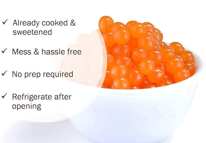 3 Flavors Popping Boba Pearls Bursting Tea Balls Drink & Dessert Topping Mango. Blueberry, Peach, Flavored Bubble Tea Pearls 2 LB (Mango, Blueberry, Peach, 2 Pound Pack of 3) thumbnail 2