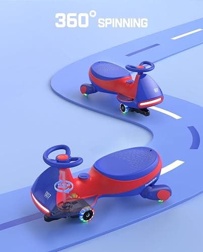 FanttikRide N7 Pro Electric Wiggle Car with Pedal, Rechargeable Battery, CyberWiggle, 2 in 1 Swing Car, 2 Speeds Max 4 Mph, Anti-Rollover, Flashing Wheels, Bluetooth, for Ages 3 and Up, 150 Lbs, Blue thumbnail 8