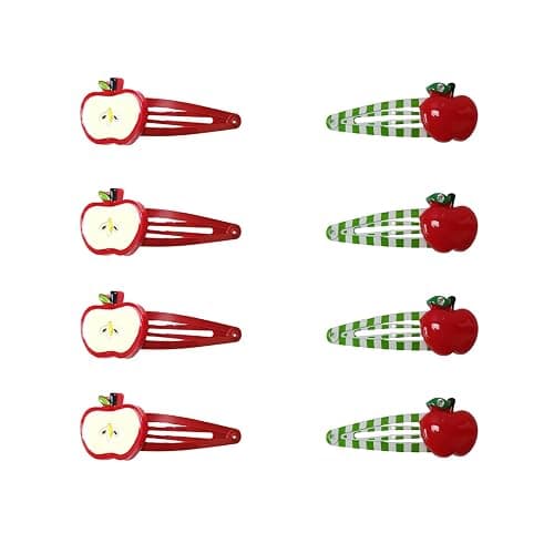 8pcs Apple Fruit Hair Clips，Cute Star Hair Barrettes for Women, Kawaii Y2k Apple Hair Accessories (Red) - Image 1