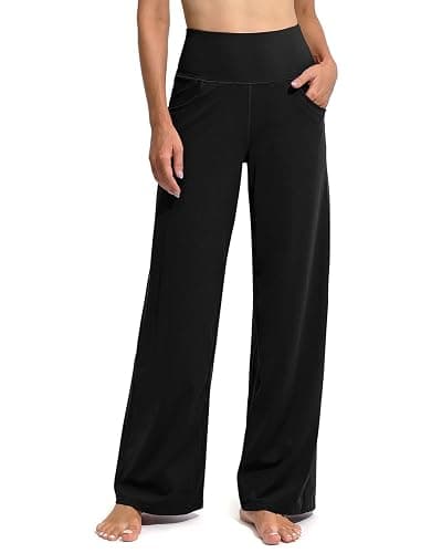 Promover Wide Leg Pants Woman Yoga Pants with Pockets Stretch Loose Casual Lounge Sweatpants Petite/Regular/Tall - Image 1