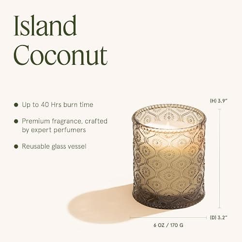 LA JOLIE MUSE Christmas Candle - Island Coconut Scented Candle | Coconut, Peach & Vanilla | 6 oz Luxury Soy Candle | 40 Hours Clean Burn| Holiday Gift for Women | Elegant Home Décor thumbnail 5