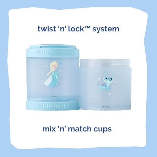 Whiskware Disney Princess Frozen, Stackable Snack Containers for Kids, 3 Stackable Snack Cups for School or Travel, Formula and Cupholder Friendly, Elsa and Bruni thumbnail 4