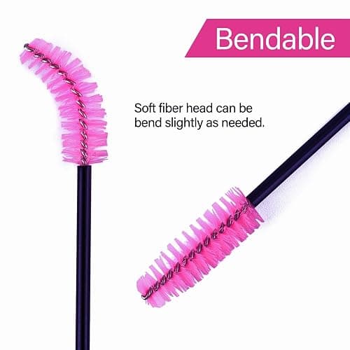 BTYMS 100 Pieces Disposable Spoolies Brush Eyelash Mascara Brushes Lash Wands Applicator Eyebrow Brush for Lash Extension-Pink thumbnail 3