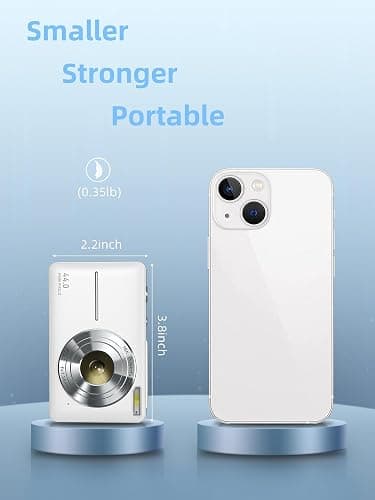 Camkory Digital Camera for Kids and Starters, FHD 1080P Point and Shoot Camera with 32GB Card 16X Zoom Anti Shake, Gift for Boys Girls Kids, White thumbnail 6