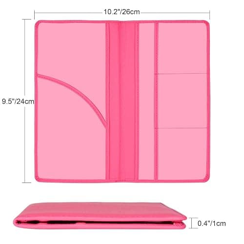 Cacturism Car Registration and Insurance Holder, Car Accessories Vehicle Glove Box Car Organizer Women Car Accessories with Magnetic Shut for Cards, Essential Document, Driver License, Hot Pink thumbnail 3