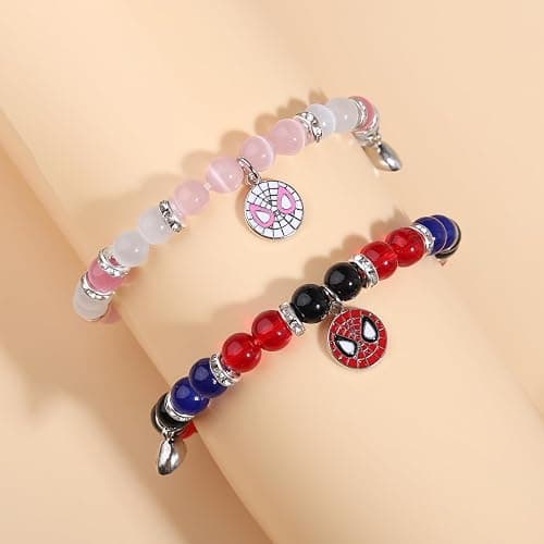 Korotho Matching Spider Bracelets for Couples Best Friend, Christmas Matching Heart Charm Bracelets Gifts for Couples Friends Spider Friendship Jewelry to Sister Bestie Long Distance Gift for Bf Gf thumbnail 4