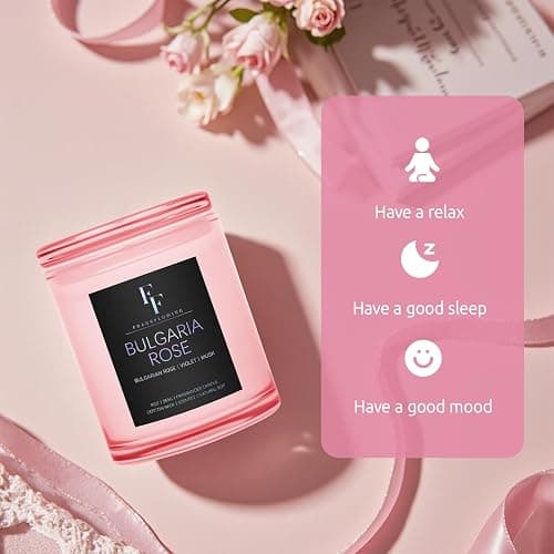 Bulgaria Rose Scented Candle, 2-Wick Luxury Soy Wax Candle, 9 oz Aromatherapy Candle Home Fragrance Candles Gift thumbnail 6