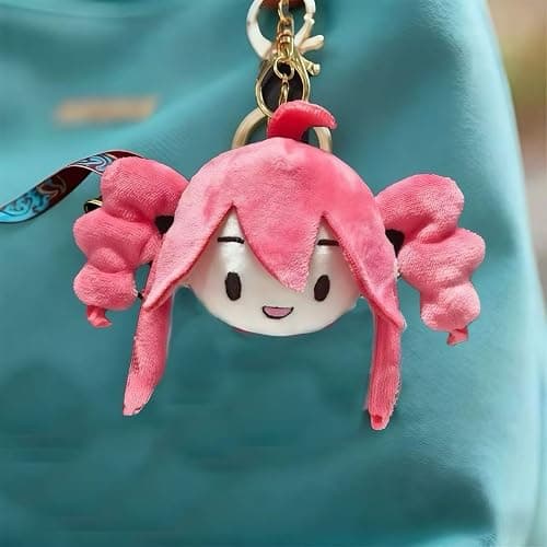 RUGNAIL - Virtual Character Music Plush Doll, Kasane Teto Plush Toy, Adorable Teto Character Cushion, Home Décor, Gift for Fans (Plush Keychain) thumbnail 6