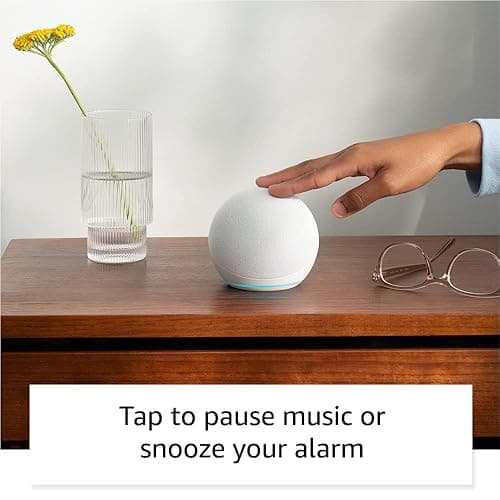 Amazon Echo Dot (newest model), Vibrant sounding Alexa speaker, Great for bedrooms, dining rooms and offices, Glacier White thumbnail 7